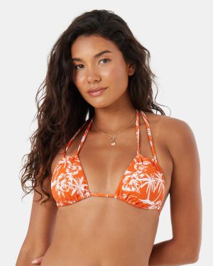 Vacay Vibes Double Strap Tiki Triangle Bikini Top