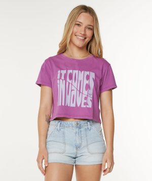 Comes In Waves Cropped Boxy Tee